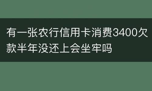 有一张农行信用卡消费3400欠款半年没还上会坐牢吗