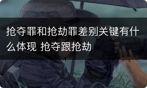 抢夺罪和抢劫罪差别关键有什么体现 抢夺跟抢劫