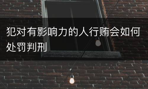 犯对有影响力的人行贿会如何处罚判刑