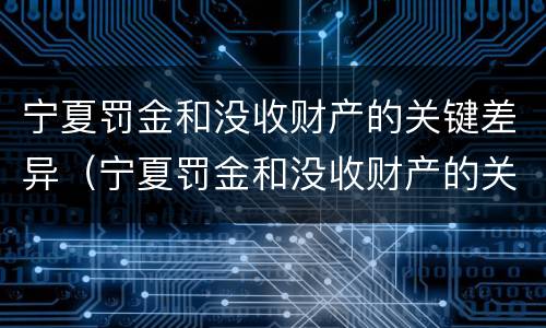 宁夏罚金和没收财产的关键差异（宁夏罚金和没收财产的关键差异是什么）