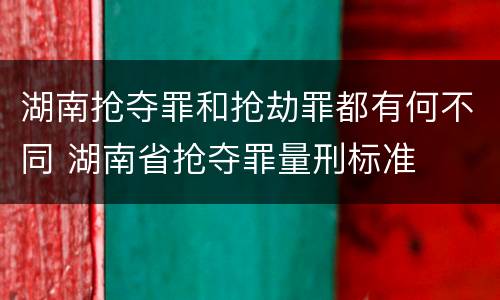 湖南抢夺罪和抢劫罪都有何不同 湖南省抢夺罪量刑标准