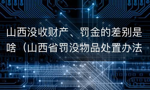 山西没收财产、罚金的差别是啥（山西省罚没物品处置办法）