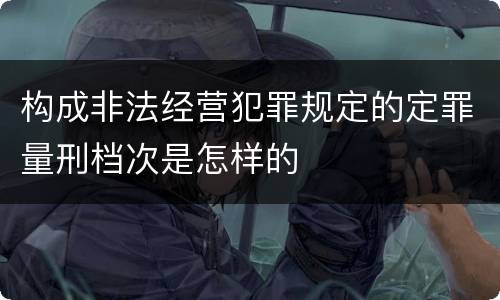 构成非法经营犯罪规定的定罪量刑档次是怎样的