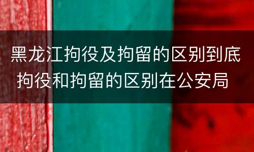 黑龙江拘役及拘留的区别到底 拘役和拘留的区别在公安局