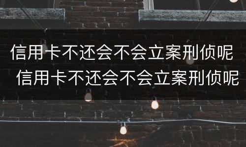 信用卡不还会不会立案刑侦呢 信用卡不还会不会立案刑侦呢怎么办