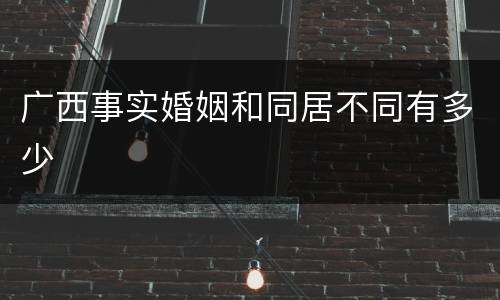 广西事实婚姻和同居不同有多少