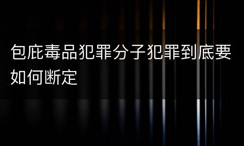 包庇毒品犯罪分子犯罪到底要如何断定