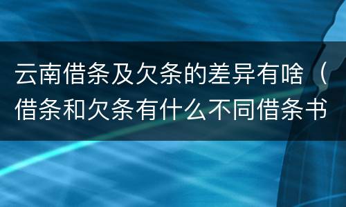 云南借条及欠条的差异有啥（借条和欠条有什么不同借条书写）