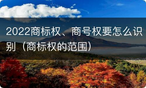 2022商标权、商号权要怎么识别（商标权的范围）