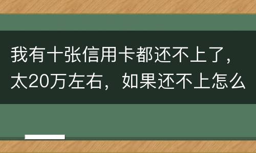 我有十张信用卡都还不上了，太20万左右，如果还不上怎么办，会不坐牢