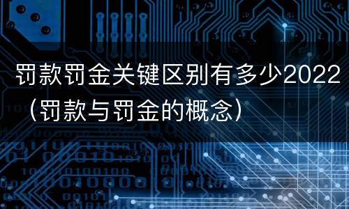 罚款罚金关键区别有多少2022（罚款与罚金的概念）