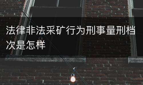 法律非法采矿行为刑事量刑档次是怎样