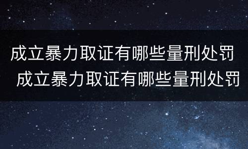 成立暴力取证有哪些量刑处罚 成立暴力取证有哪些量刑处罚