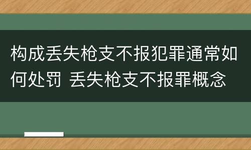 构成丢失枪支不报犯罪通常如何处罚 丢失枪支不报罪概念