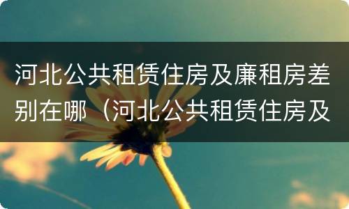 河北公共租赁住房及廉租房差别在哪（河北公共租赁住房及廉租房差别在哪查）