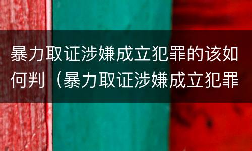 暴力取证涉嫌成立犯罪的该如何判（暴力取证涉嫌成立犯罪的该如何判刑）