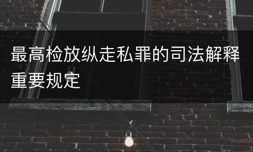 最高检放纵走私罪的司法解释重要规定