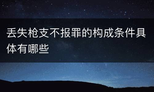 丢失枪支不报罪的构成条件具体有哪些