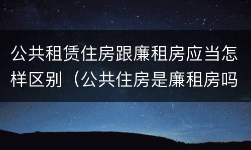 公共租赁住房跟廉租房应当怎样区别（公共住房是廉租房吗）