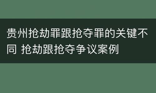 贵州抢劫罪跟抢夺罪的关键不同 抢劫跟抢夺争议案例