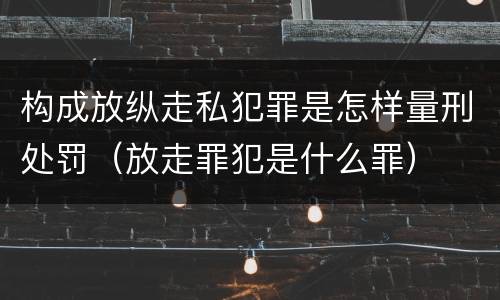 构成放纵走私犯罪是怎样量刑处罚（放走罪犯是什么罪）