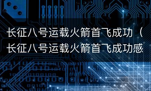 长征八号运载火箭首飞成功（长征八号运载火箭首飞成功感悟）