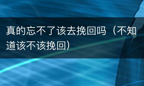 真的忘不了该去挽回吗（不知道该不该挽回）