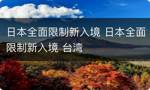 日本全面限制新入境 日本全面限制新入境 台湾