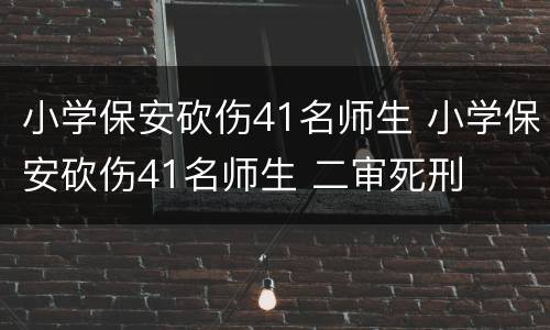 小学保安砍伤41名师生 小学保安砍伤41名师生 二审死刑