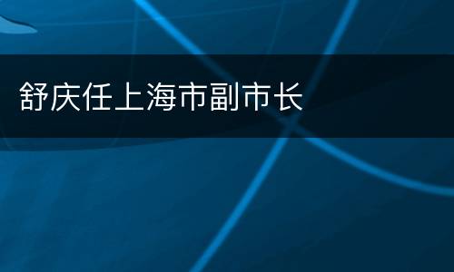 舒庆任上海市副市长