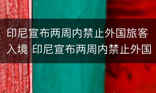 印尼宣布两周内禁止外国旅客入境 印尼宣布两周内禁止外国旅客入境