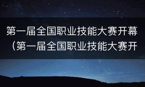 第一届全国职业技能大赛开幕（第一届全国职业技能大赛开幕视频）