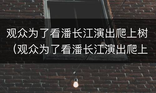 观众为了看潘长江演出爬上树（观众为了看潘长江演出爬上树 2）