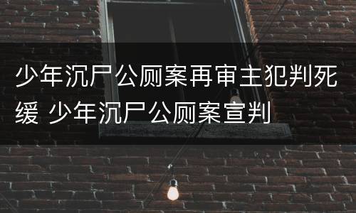 少年沉尸公厕案再审主犯判死缓 少年沉尸公厕案宣判