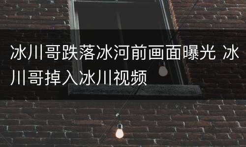 冰川哥跌落冰河前画面曝光 冰川哥掉入冰川视频