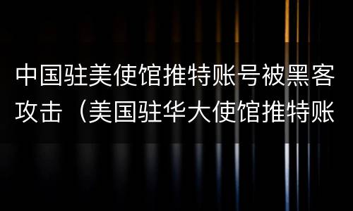 中国驻美使馆推特账号被黑客攻击（美国驻华大使馆推特账号）