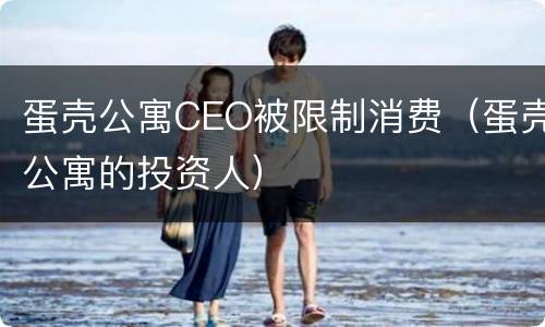 蛋壳公寓CEO被限制消费（蛋壳公寓的投资人）