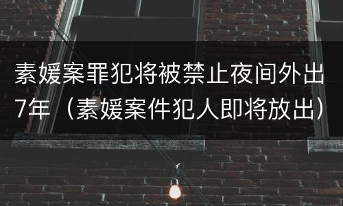 素媛案罪犯将被禁止夜间外出7年（素媛案件犯人即将放出）