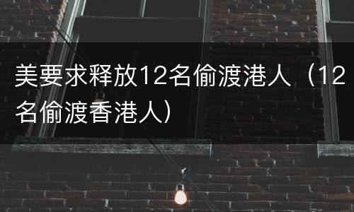 美要求释放12名偷渡港人（12名偷渡香港人）