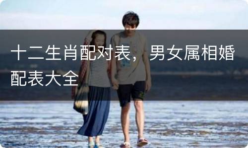 十二生肖配对表，男女属相婚配表大全