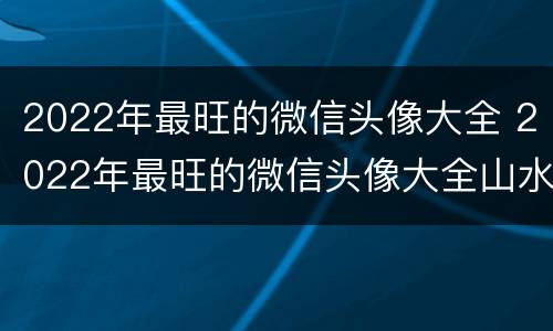 2022年最旺的微信头像大全 2022年最旺的微信头像大全山水