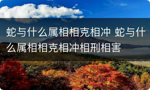 蛇与什么属相相克相冲 蛇与什么属相相克相冲相刑相害