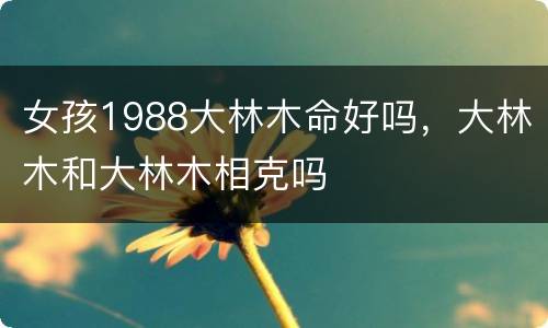 女孩1988大林木命好吗，大林木和大林木相克吗