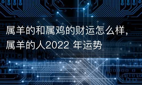 属羊的和属鸡的财运怎么样，属羊的人2022 年运势