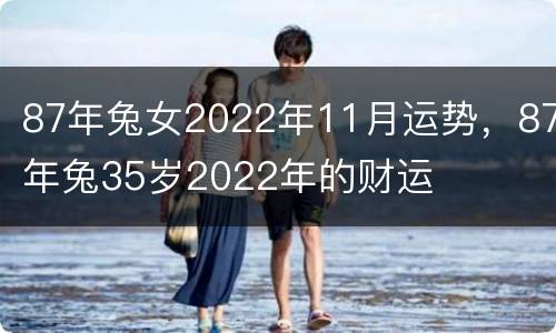 87年兔女2022年11月运势，87年兔35岁2022年的财运