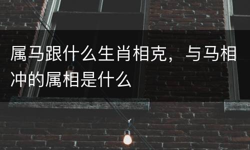 属马跟什么生肖相克，与马相冲的属相是什么