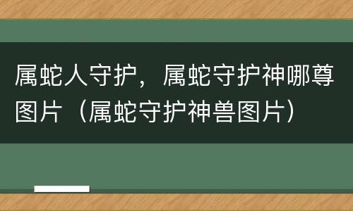 属蛇人守护，属蛇守护神哪尊图片（属蛇守护神兽图片）