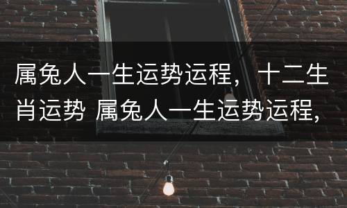 属兔人一生运势运程，十二生肖运势 属兔人一生运势运程,十二生肖运势如何