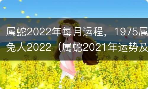 属蛇2022年每月运程，1975属兔人2022（属蛇2021年运势及运程每月运程77）