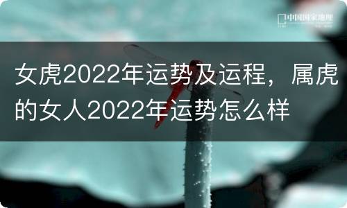 女虎2022年运势及运程，属虎的女人2022年运势怎么样